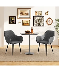 Sugift Leisure Dining Chairs Set of Two with Curved Backrest