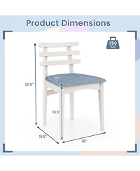 Sugift Fabric Kitchen Side Chairs Set of Two with Wood Frame