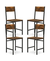 Sugift Dining Chairs Set of Four with Metal Legs and Slanted Back