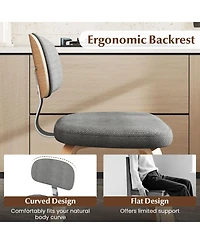 Sugift Chenille Upholstered Wooden Dining Chairs Set of Two