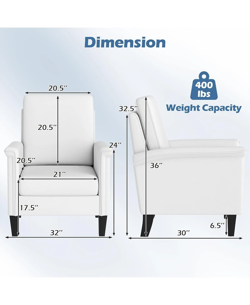 Sugift Farmhouse Floral Accent Chair with Solid Wood Legs and High Back