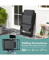 Sugift Two Piece Outdoor Folding Patio Chairs with Adjustable Backrest