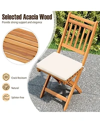 Sugift Patio Folding Chairs Set of Two with Soft Seat Cushions