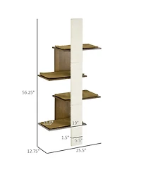 Zeus and Ruta 4 Layer Wall Mounted Cat Climbing Shelves Modern Kitty Condo Tower Space Saving Indoor Cat Furniture