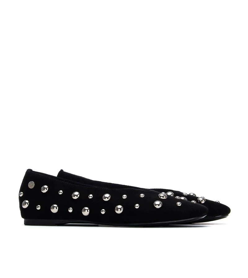 Xti Women's Suede Studded Ballet Flats