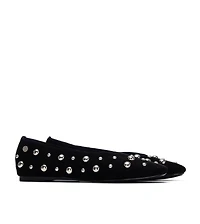 Xti Women's Suede Studded Ballet Flats