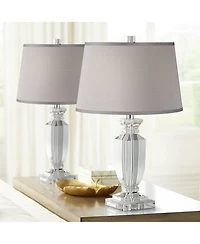 Vienna Full Spectrum Sherry 25" High Modern Table Lamps Set of 2 Clear Crystal Living Room Bedroom Bedside Nightstand House