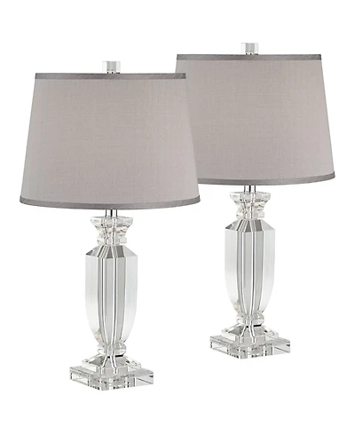 Vienna Full Spectrum Sherry 25" High Modern Table Lamps Set of 2 Clear Crystal Living Room Bedroom Bedside Nightstand House