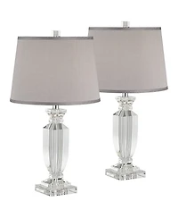 Vienna Full Spectrum Sherry 25" High Modern Table Lamps Set of 2 Clear Crystal Living Room Bedroom Bedside Nightstand House