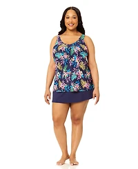Island Escape Plus Tropical Printed Underwire Tankini Top, Macy's Exclusive