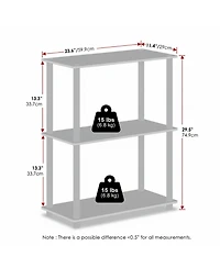 Yigii 3-Tier Bookshelf Compact Display Rack Modern Minimalist Wood Storage for Living Room Bedroom Home Office