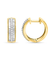 Diamond Hoop Earrings (1/2 ct. t.w.) in 14k Gold-Plated Sterling Silver