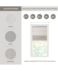 Laoties Linen Blend Total Blackout Flat Fold Cordless Roman Shade