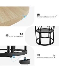 gaomon Round Table - 47"Kitchen Table for 4-6 People, with Storage Shelf and Sturdy Metal Frame, Modern Table for Kitchen, Living Room