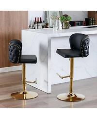 Rainsken Barstools Set of 2 - Modern Pu Leather Bar Stools