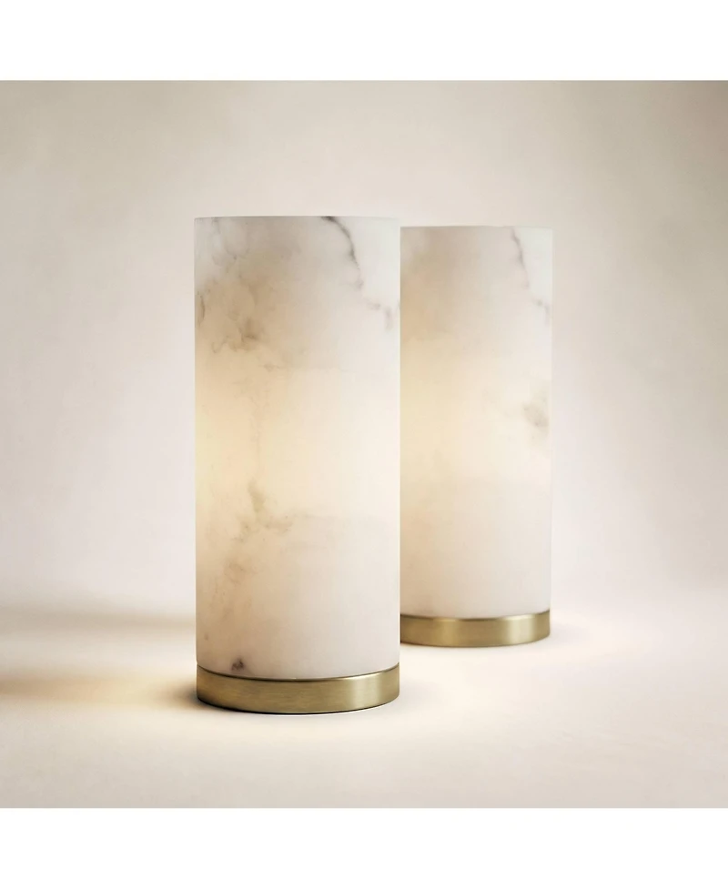 360 Lighting Renier High Faux Alabaster Accent Table Lamp Set of 2