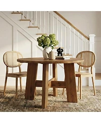 Tribesigns Solid Wood Dining Table Round Kitchen Table
