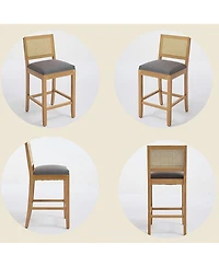 Rainsken Rattan Bar Stools Set of 2