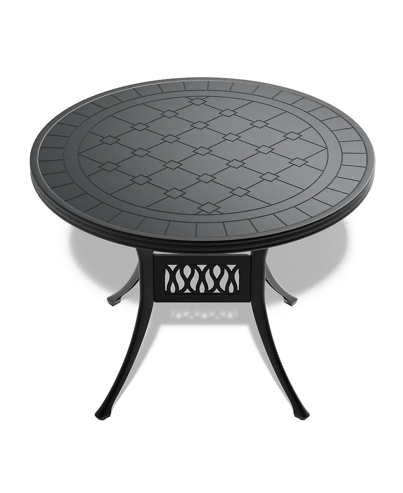 Clihome Cast Aluminum Patio Dining Table with Frame