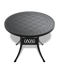 Clihome Cast Aluminum Patio Dining Table with Frame