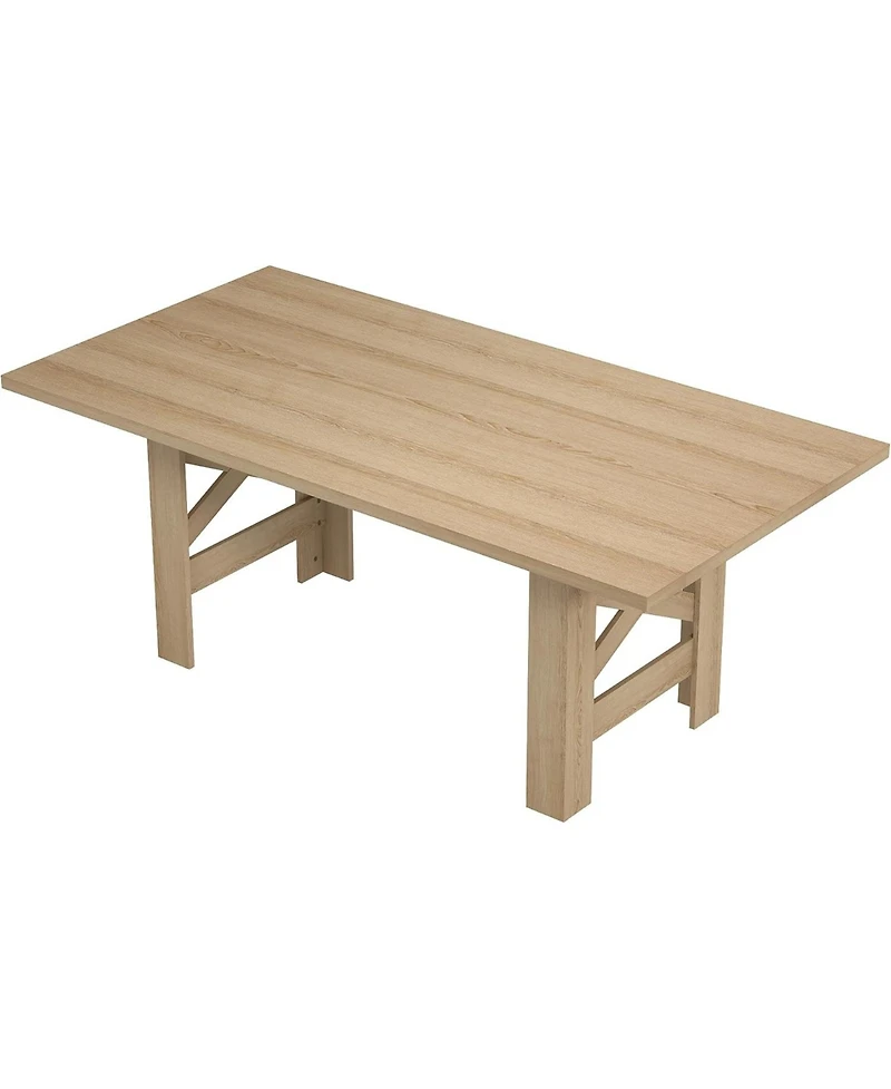 gaomon Wood Farmhouse Dining Table for 6-8, Heavy Duty Large Kitchen Table