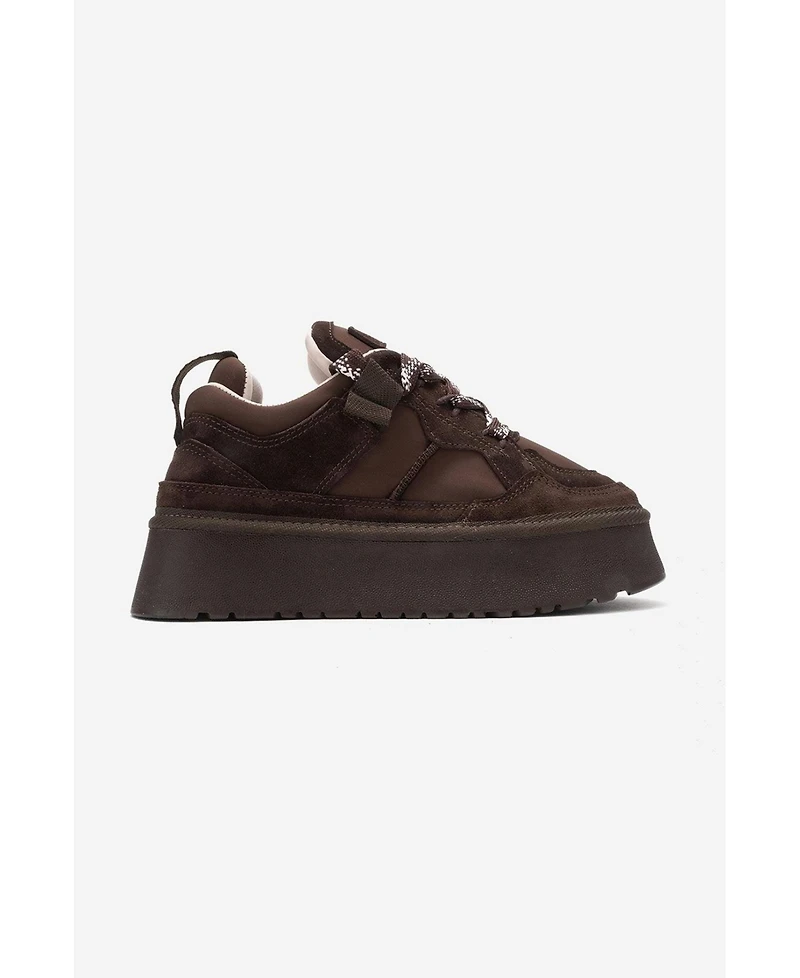 Forever & Always Shoes Women's Riven Leather Platform Sneaker