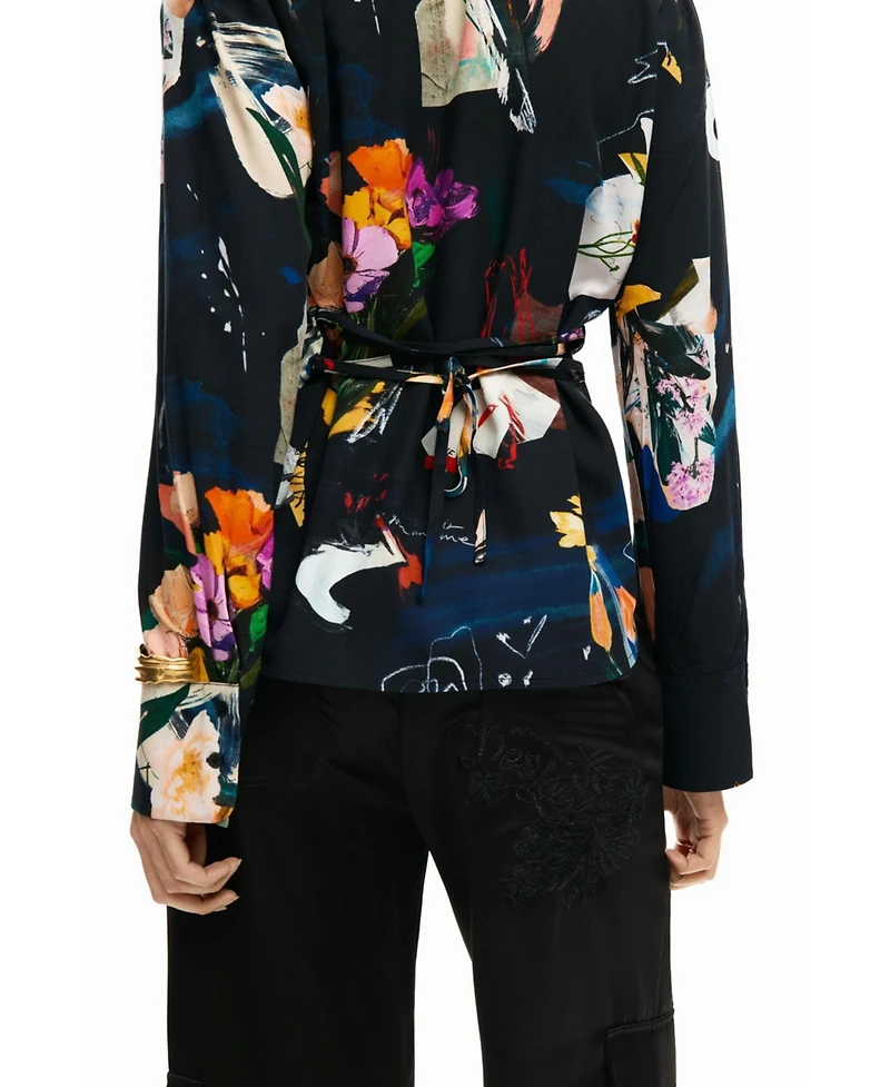 Desigual Women's Shirt Collage Tie