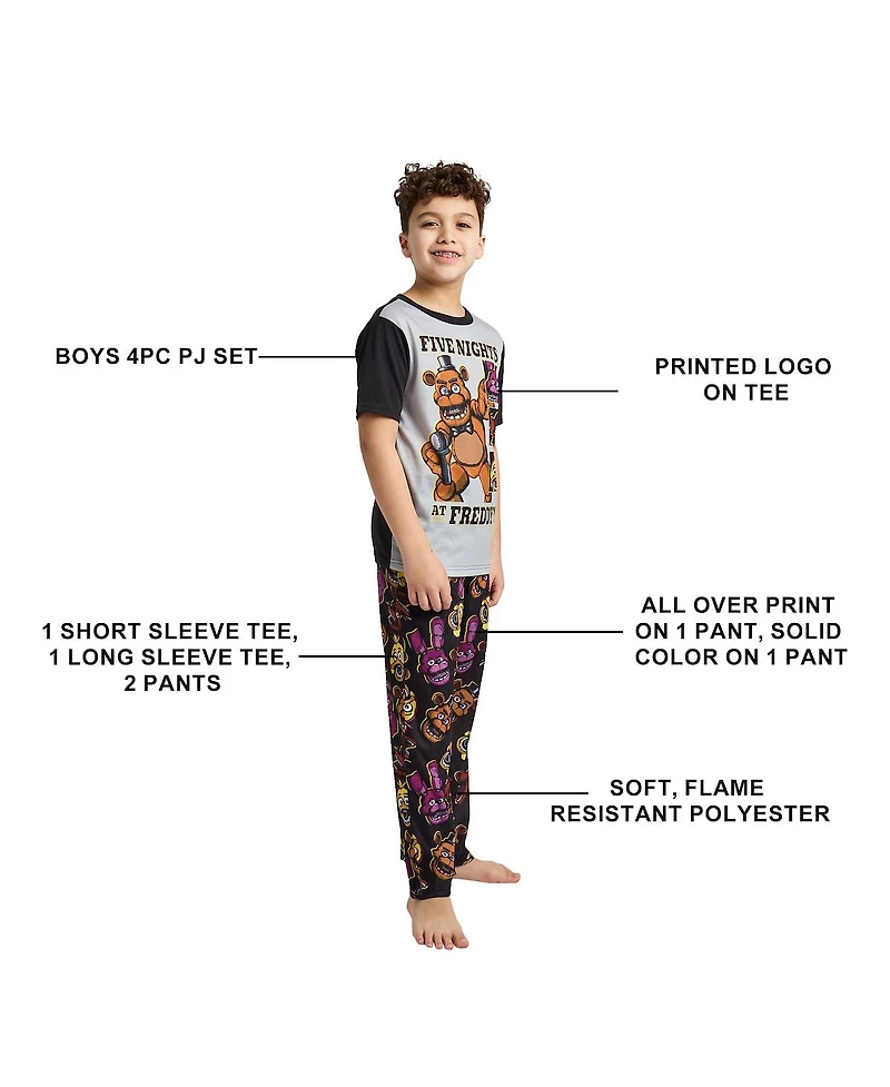 Five Nights At Freddy'S Big Boys I Survived 4-Pack Pajama Set-14