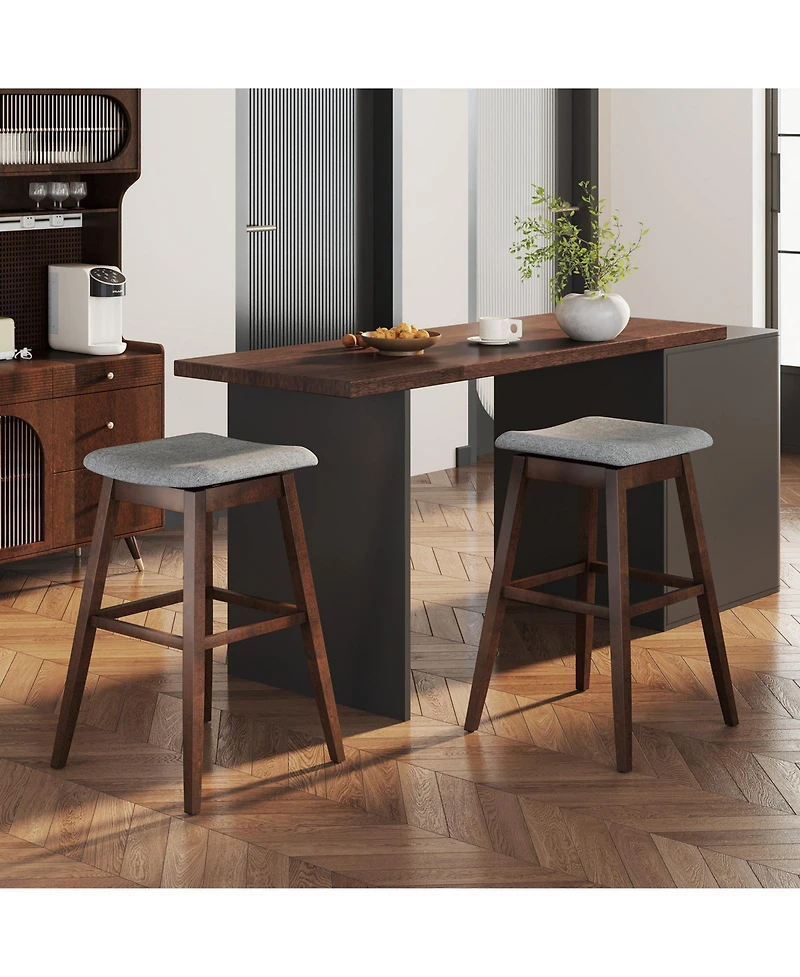 Gymax Set of 4 Swivel Bar Stools 30'' Bar Chairs w/ Padded Contoured Seat and Footrest