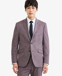 Kenneth Cole Reaction Men's Eggplant Herringbone Slim Techni-Cole Suit Jacket