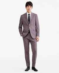 Kenneth Cole Reaction Mens Eggplant Herringbone Slim Fit Techni Cole Suit Separates