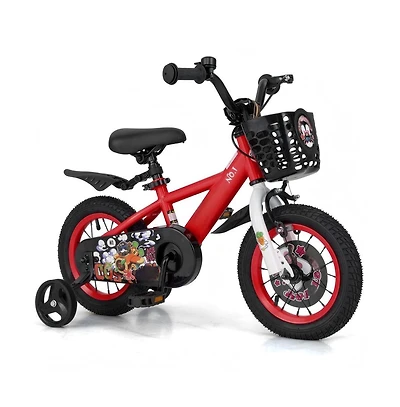 Hongge 12 Inch Kids Bike Adjustable with Storage Basket and Double Brake for 3-4 Years Old