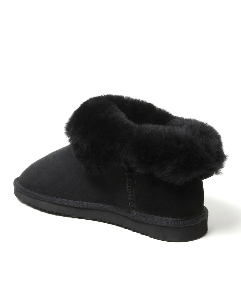 Fireside By Dearfoams Women's Perth Genuine Shearling Foldover Boot