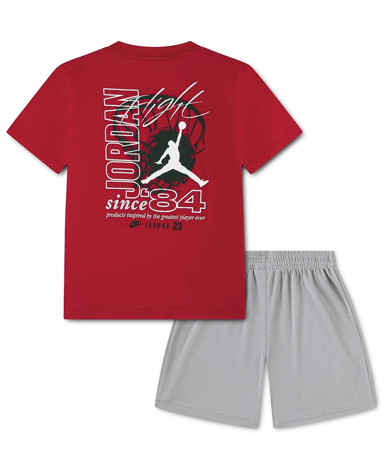 Jordan Boys' 4-7 Flight Team Short-Sleeve T-Shirt and Shorts, 2-Piece Set
