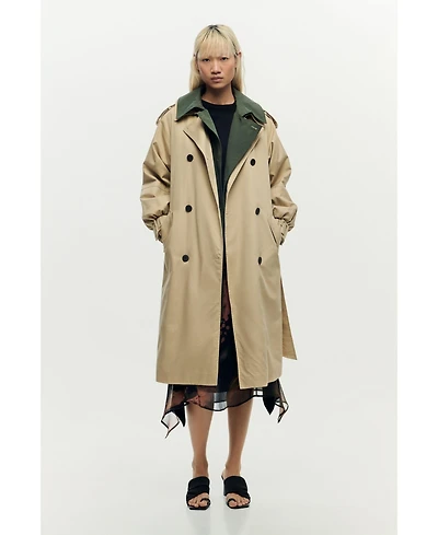 Desigual Women's Detachable Two-Tone Trench Coat