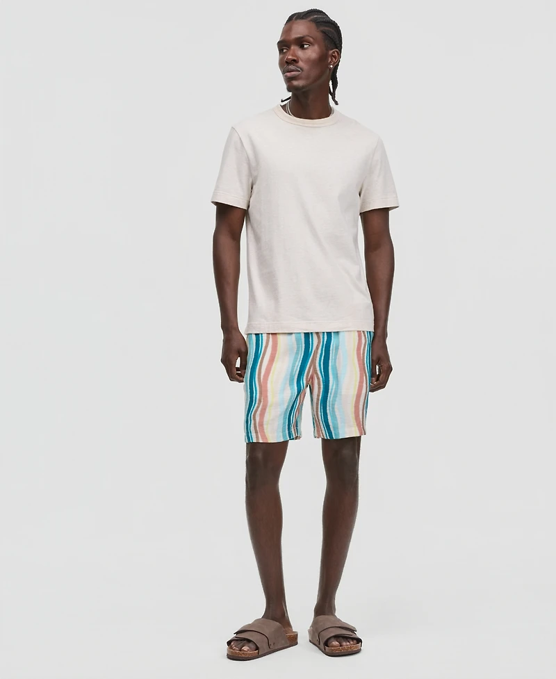 Mode of One Men's Wave Stripe 6.5" Drawstring Shorts, Macy's Exclusive