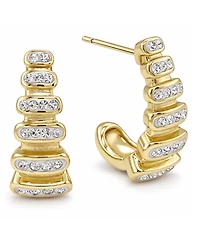 And Now This Clear Crystal Graduated J Hoop Post Earring