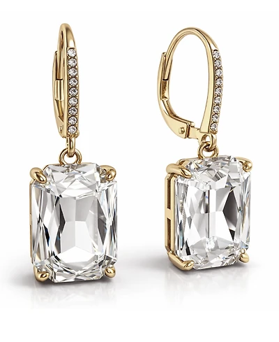 And Now This Clear Crystal Drop Leverback Earrings