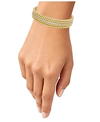 And Now This Clear Cubic Zirconia Beaded Bangle Bracelet