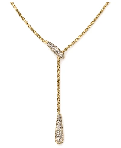 And Now This Clear Cubic Zirconia Lariat Necklace
