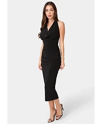 Bebe Women's Sash Detail Cowl Neck Knit Dress