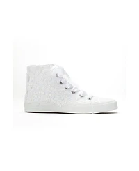 Forever & Always Shoes Women's Isolde Lace High Top Bridal Sneaker