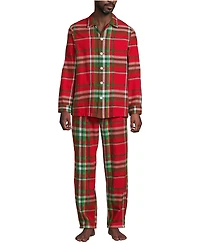 Lands' End Men's Flannel 3 Piece Pajama Set