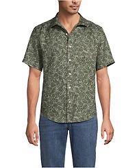 Lands' End Big & Tall Traditional Fit Short Sleeve Linen Shirt