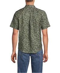 Lands' End Big & Tall Traditional Fit Short Sleeve Linen Shirt