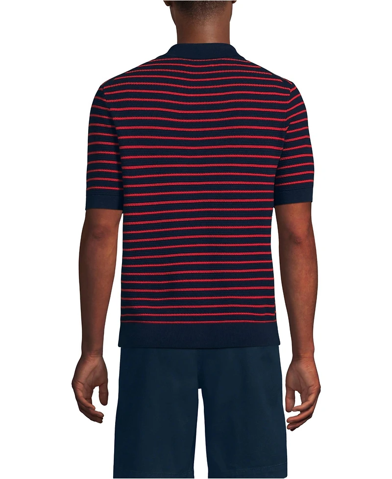 Lands' End Men's Short Sleeve Fine Gauge Sweater Polo