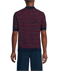 Lands' End Men's Short Sleeve Fine Gauge Sweater Polo