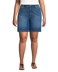 Lands' End Women's Soft Denim Mid Rise 7" Jean Shorts