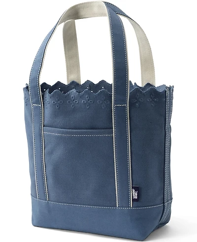 Lands' End Medium Eyelet Canvas Open Top Tote