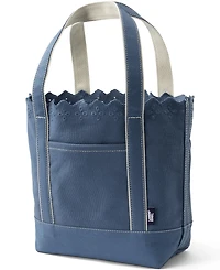 Lands' End Medium Eyelet Canvas Open Top Tote